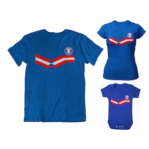 France Football T-Shirt, Adults Kids Baby, New Style Retro Strip Womens 2022