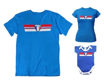 France Football T-Shirt, Adults Kids Baby, Retro Strip Womens World Cup 2026