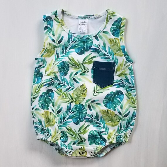 tropical baby romper