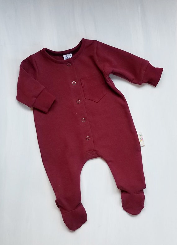 burgundy baby outfit