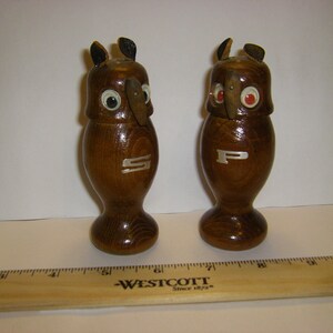 Vintage owls rustic salt and pepper set