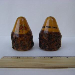 Wooden rustic salt and pepper shakers