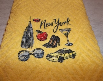 New York Kitchen Towel.  New York City Icons. Great for Dad, Grandpa Mom and Grandma Nana nice gift for under 15 dollar dish towel