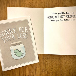 Get Well Soon - Gallbladder Removal - Printable Card - Digital Download (4.25" x 5.5")