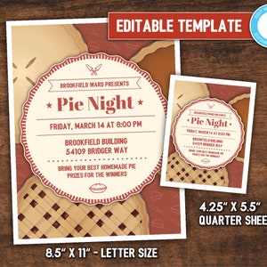 Pie Night Flyer and Poster - editable template