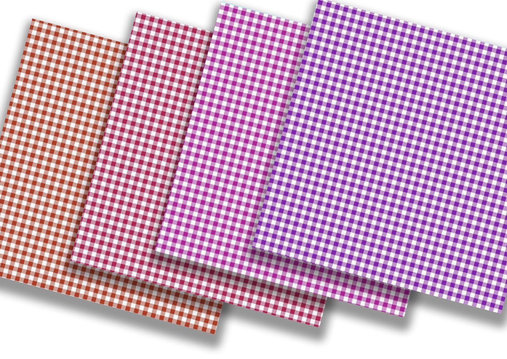 Gingham Check Digital Paper Pack in Bright Colors, Instant Download ...
