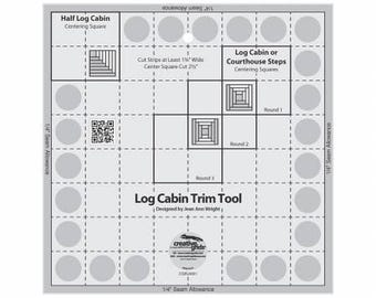 Creative Grids Log Cabin Trim Tool For 8In Finished Blocks Quilt Ruler