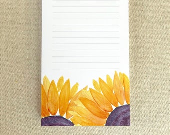 DAILY RITMO Sunflower Sticky Notes Notepad - 4x6" 50 Sheets, USA Made Cute Stationery Gift