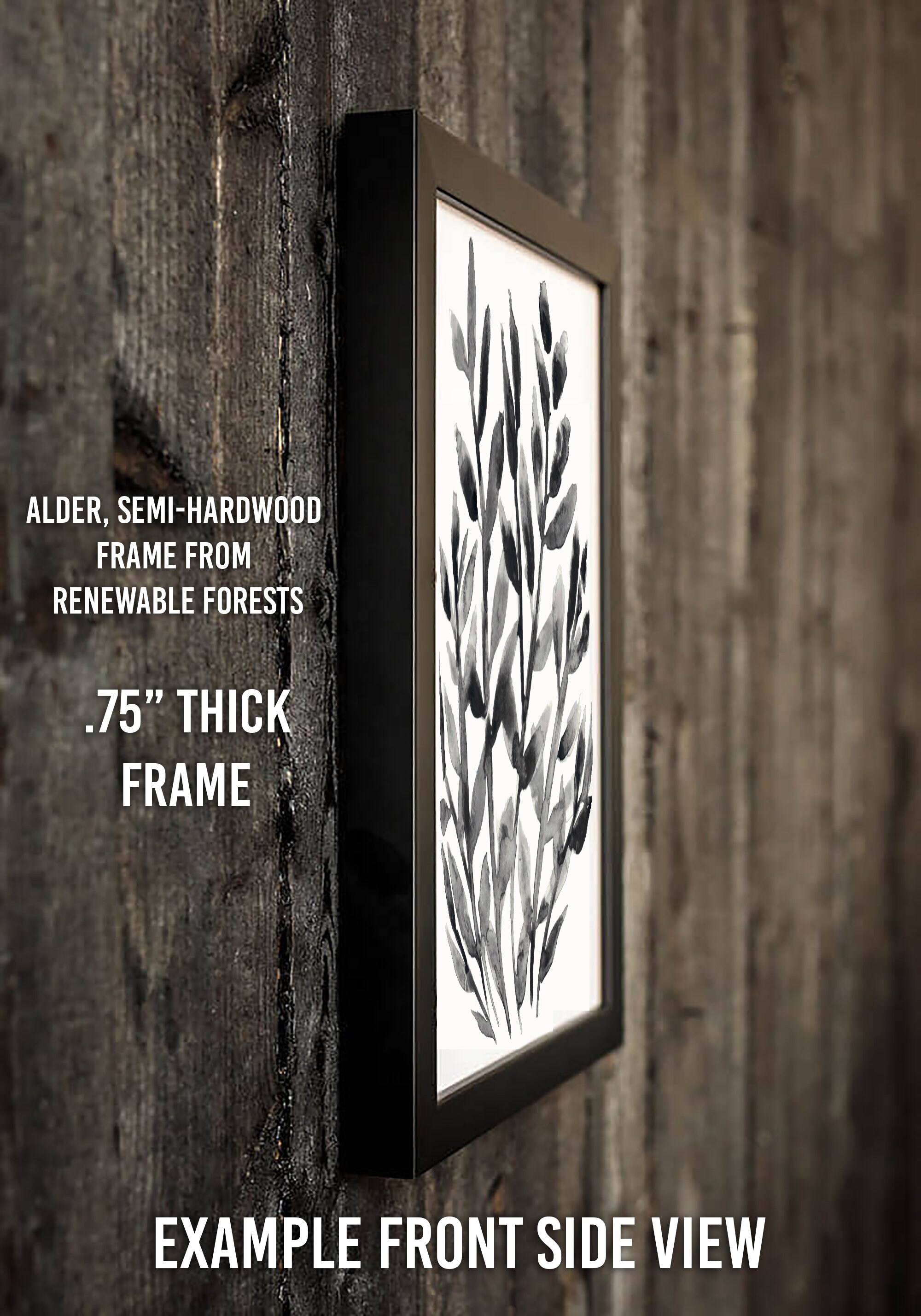 Black and White Wall Art Framed Floral Art Print Framed Etsy