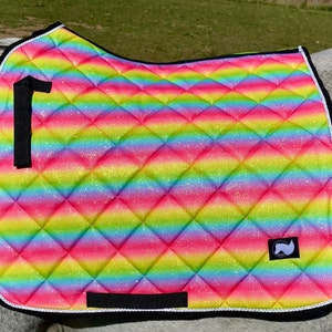 Rainbow Glitter Unicorn Horse Pony Saddle Pad