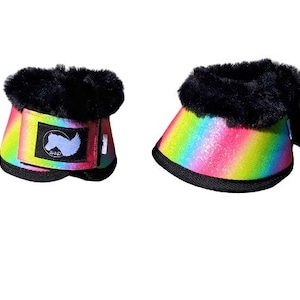 Rainbow Glitter Unicorn Horse Pony Bell Boots
