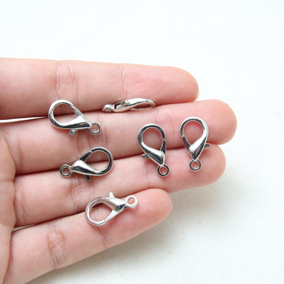 11x20mm Rhodium Plated Lobster Clasps, Chain Connector, Lobster Claw Clasps, Colourful Lobster