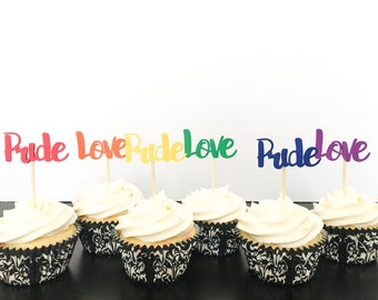 Pride Rainbow Cupcake Toppers