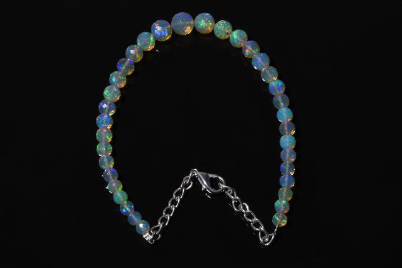 Natural Ethiopian Opal Faceted Round Beads 8 Inches Strand 3-5 MM Fire Opal Beads October Birthstone Necklace Wholesale Welo Opal