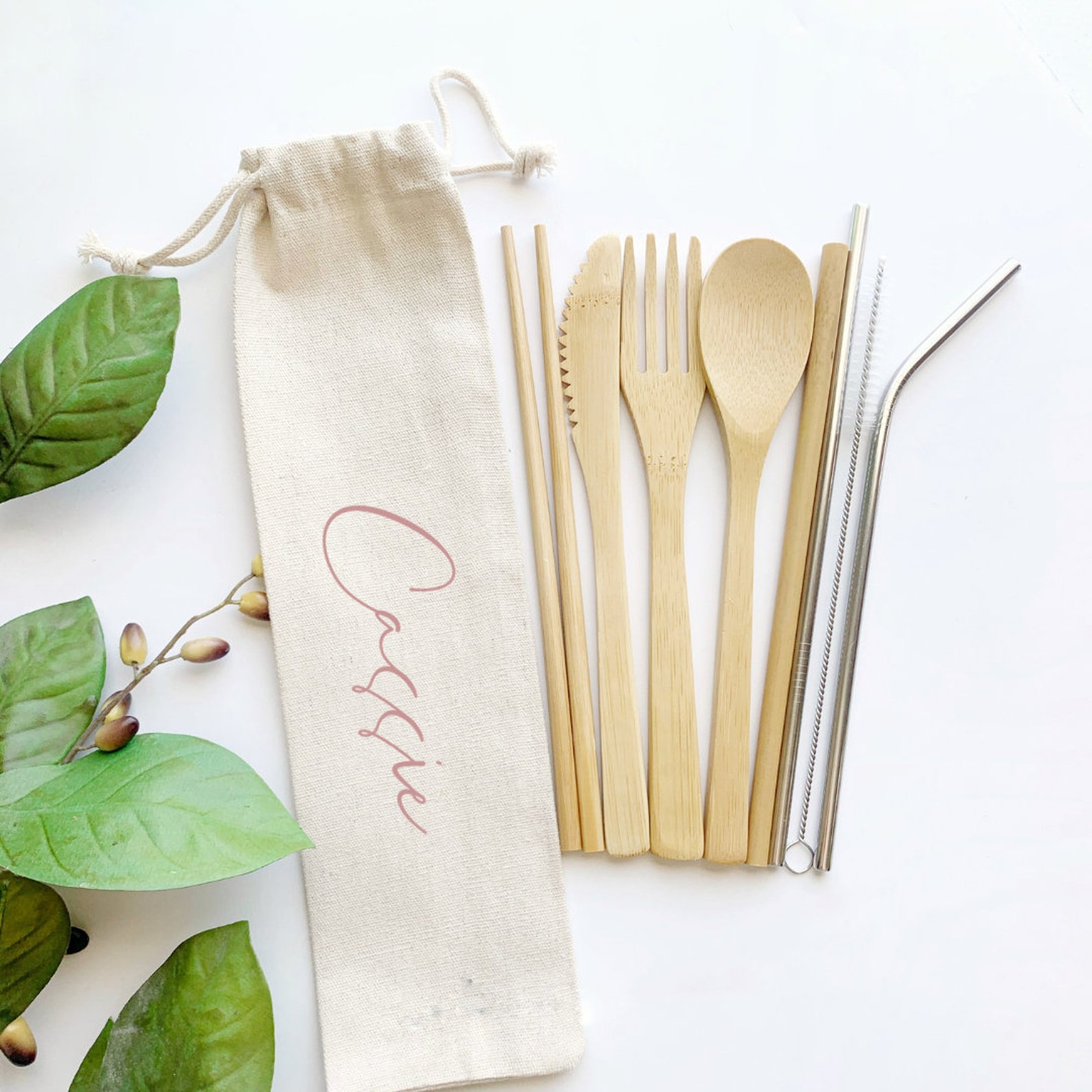 Personalized Utensil Straw Set Eco Friendly Straws Unique | Etsy