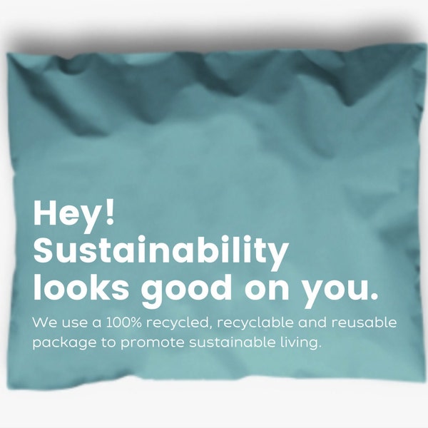 Eco-friendly Recycled Poly Mailers I Zero Waste Packaging I 100% Recycled Poly Mailer I Blue Poly Mailer I 10 X 13 Mailer I Boho