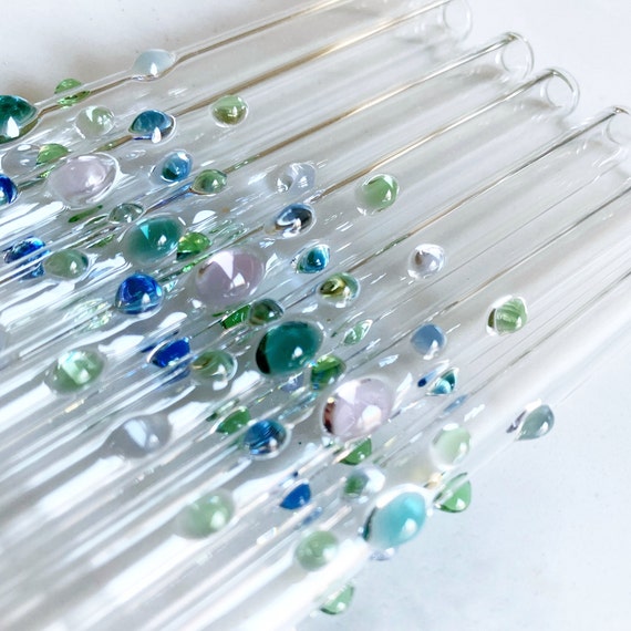 Reusable Straws Glass Straws Sparkle Glass Straw Eco Friendly