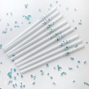 Reusable Straws Glass Straws Sparkle Glass Straw Eco Friendly Straws Fun Reusable  Straw Glass Straw Funvsummer Drinks 