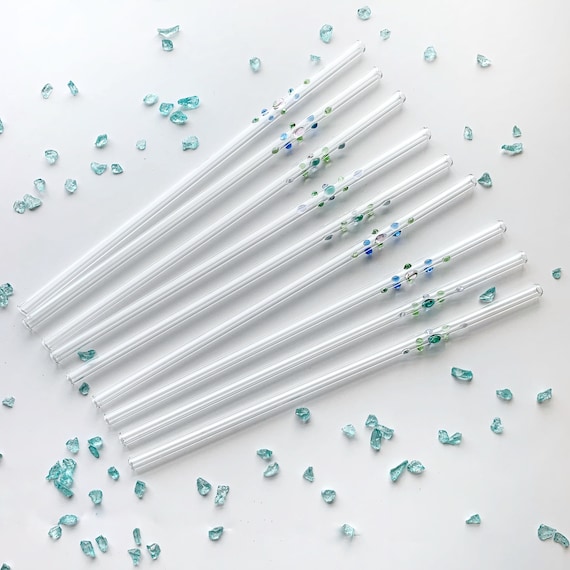 Reusable Glass Straw, 10 Pack Glass Drinking Straws Shatter