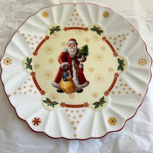 Vintage Villeroy & Boch Christmas Santa Toys Fantasy Like New Plate Santa