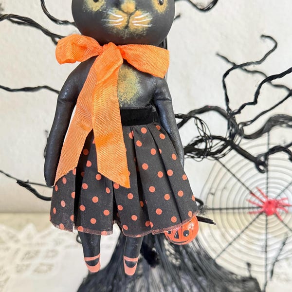 Robin Seeber Sabrina Kitty Cat Halloween Ornament, Bethany Lowe Design