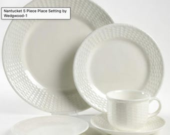 Wedgwood Nantucket Bone China Dinner Plates, Lunch, Salad, Butter Plates Made England
