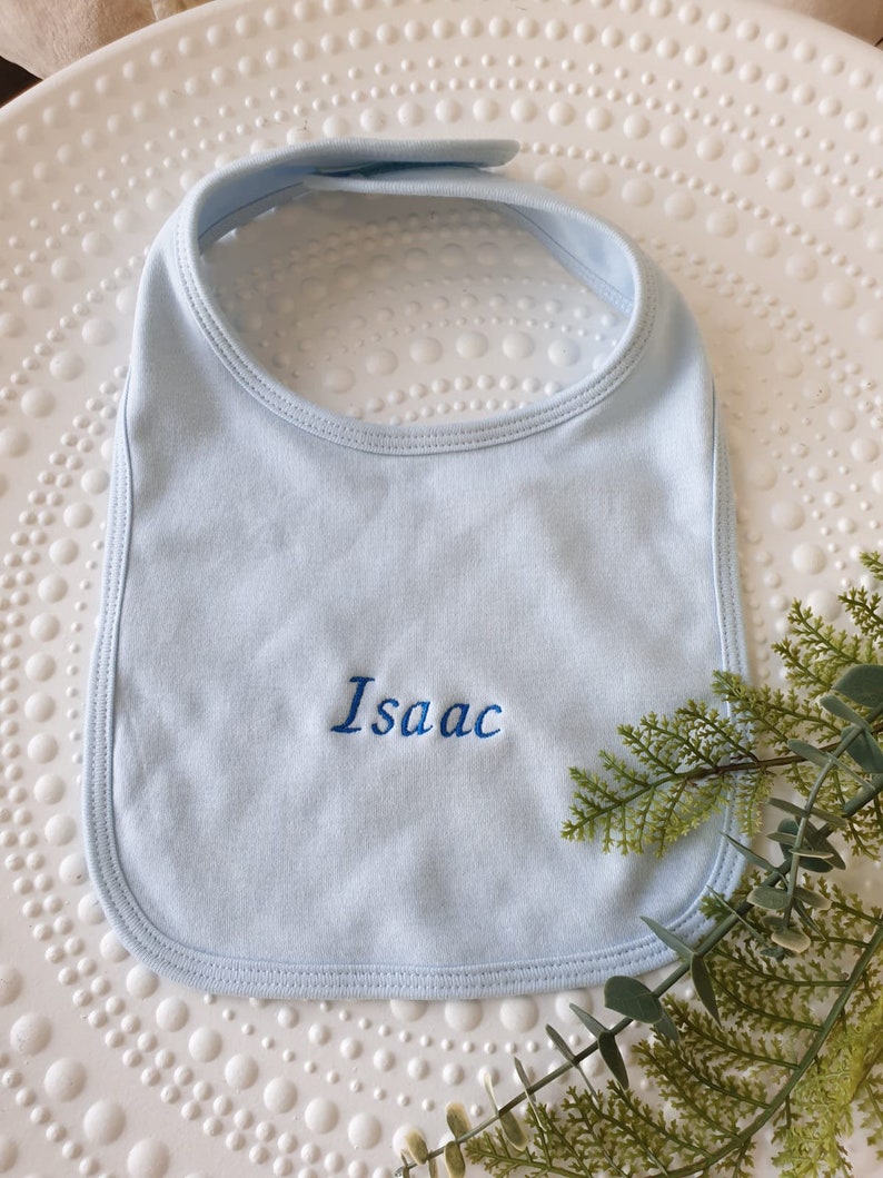 Custom bib embroidered with first name