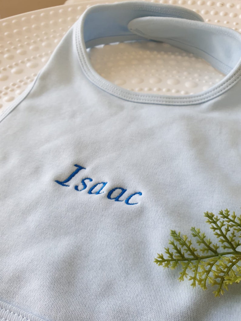 Custom bib embroidered with first name