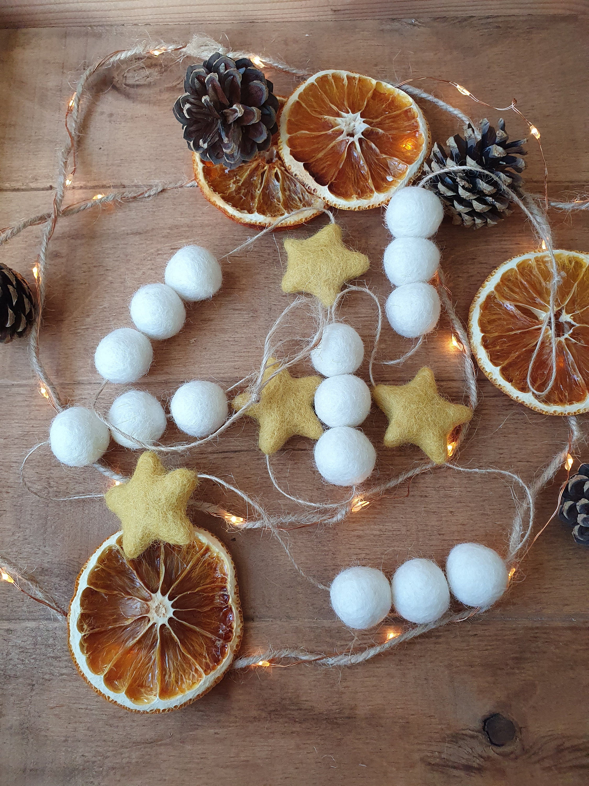 Guirlandes d'étoiles de Boules Laine Feutrée