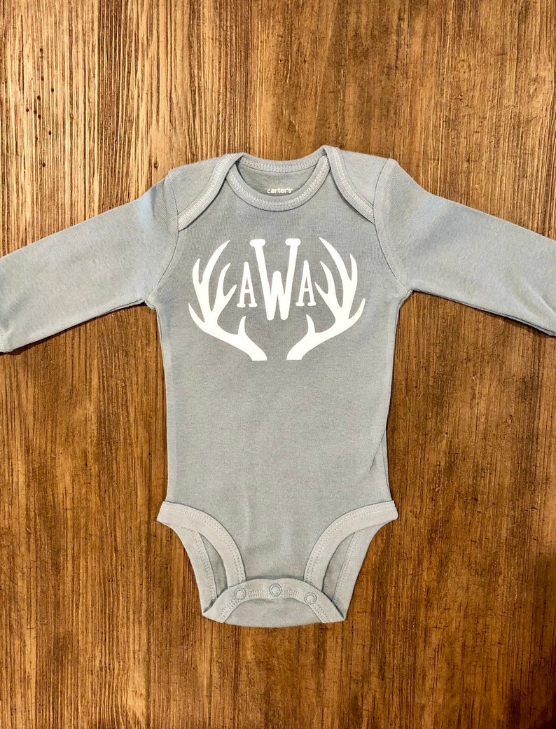 Personalized Initial Antler Baby Boy Onesie® HTV Vinyl Custom Etsy