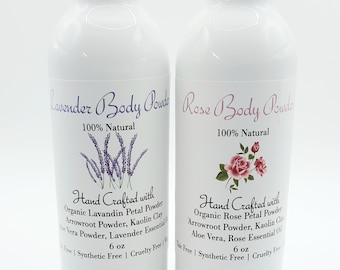 Natural Talc Free Body Powder| Lavender Body Powder| Rose Body Powder | Mother's Day Gift| Get Well | Thank You Gift| Body Powders| Birthday