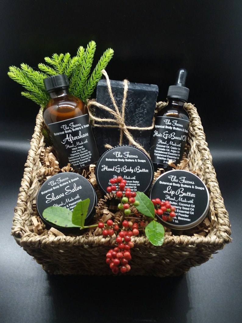 Men's Natural Skincare Gift Basket Etsy