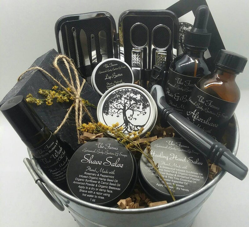 Deluxe Men's Natural Skincare Gift Basket for Birthdays Etsy