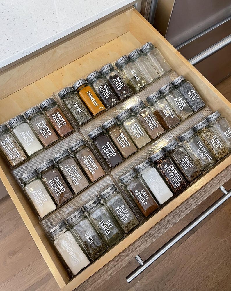 Custom Spice Vinyl Decals, Kitchen Organization, Sticker Spice Jar Labels, Modern Spice Labels, Pantry Organization, Custom Vinyl Labels image 9