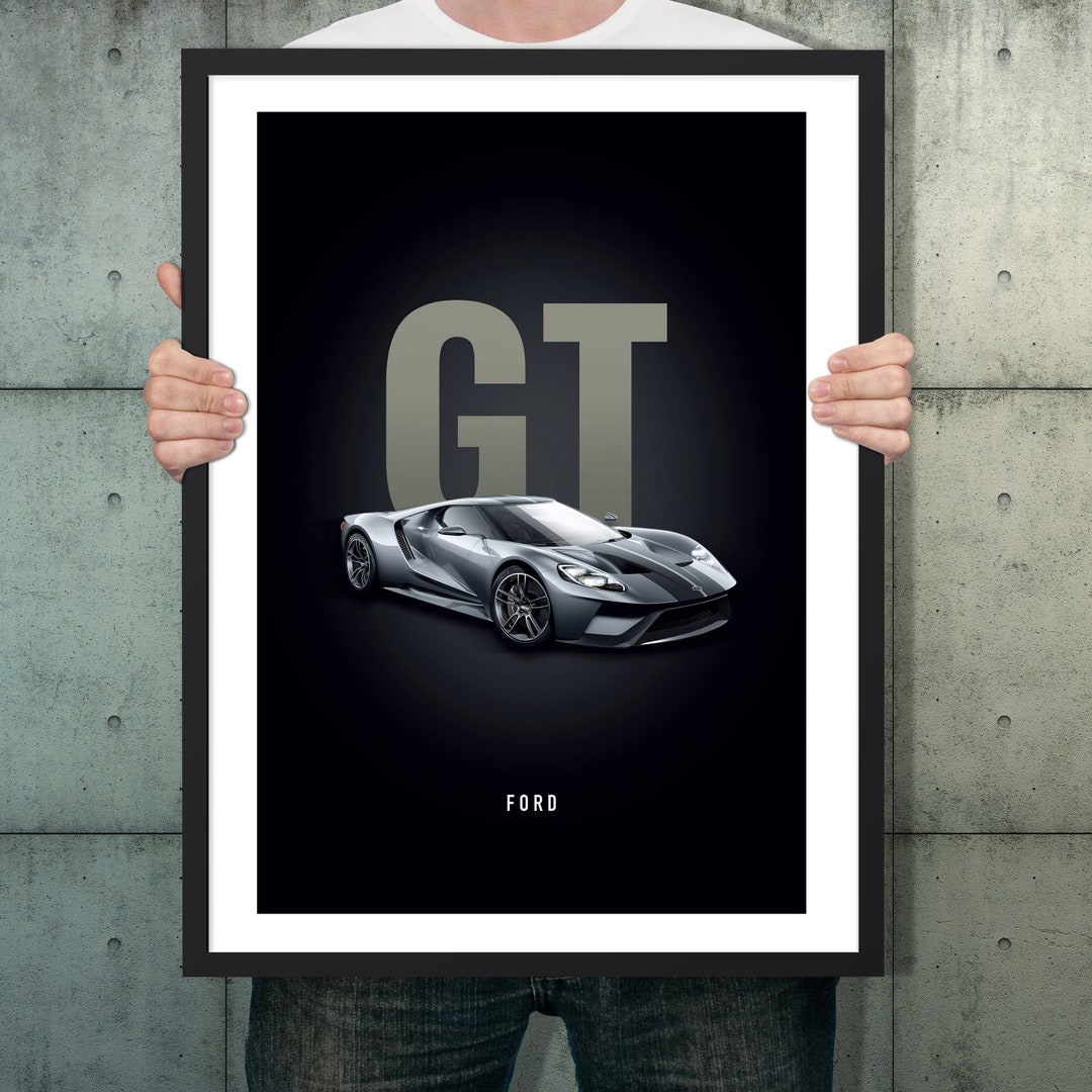 Gt Racing Poster Ford GT, Car Poster, Super Car, Auto Art, Graphic Poster, Automobile ...