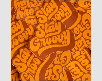 Håll dig groovy-klistermärke | 70-tals retro