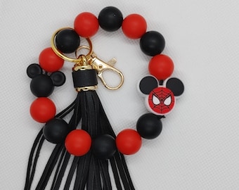 Spider Man Mouse Silicone Bead Wristlet