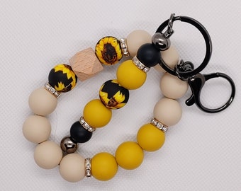 Sunflower Silicone Keychain and Wristlet