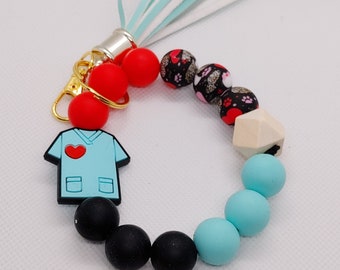 Vet Tech Silicone Bead Keychain Lanyard