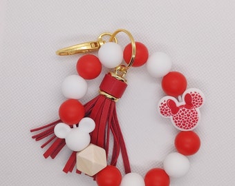 Heart Mouse Ear Keychain Wristlet