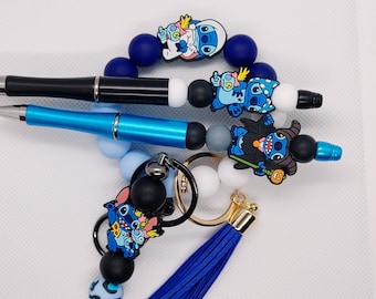 Stitch Silicone Keychain and pen