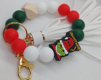 Grinchffindor Christmas Silicone Keychain Wristlet