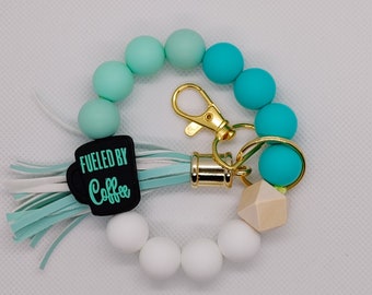 Fueled By Coffee Silicone Keychain Wristlet