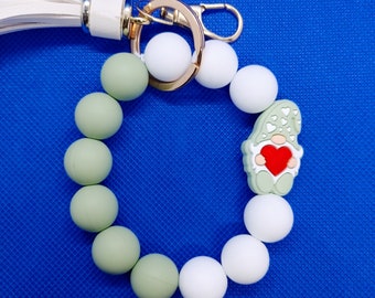 Olive Gnome Silicone Keychain Wristlet