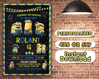 Minion Water Bottle Label Printable INSTANT DOWNLOAD Minion