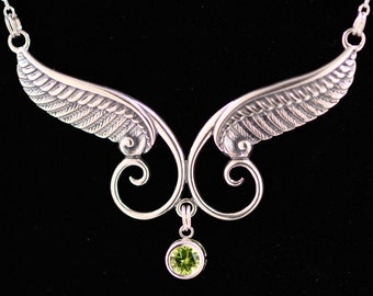 Peridoot en Sterling Zilveren Ketting