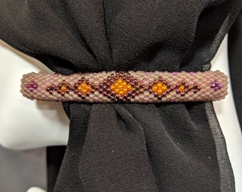 Eenvoudige paarse tinten beaded Barrette