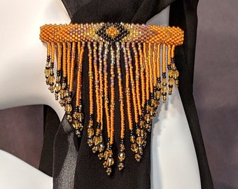 Korte donker goud Beaded Barrette V2