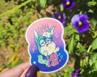 Cute Furb Floating In Space Sticker "Dah Way-Loh" | Waterbottle, Laptop, Decal Sticker