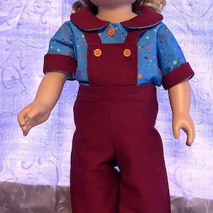Conjunto de overol para muñeca de 18 pulgadas: ropa de moda hecha a mano